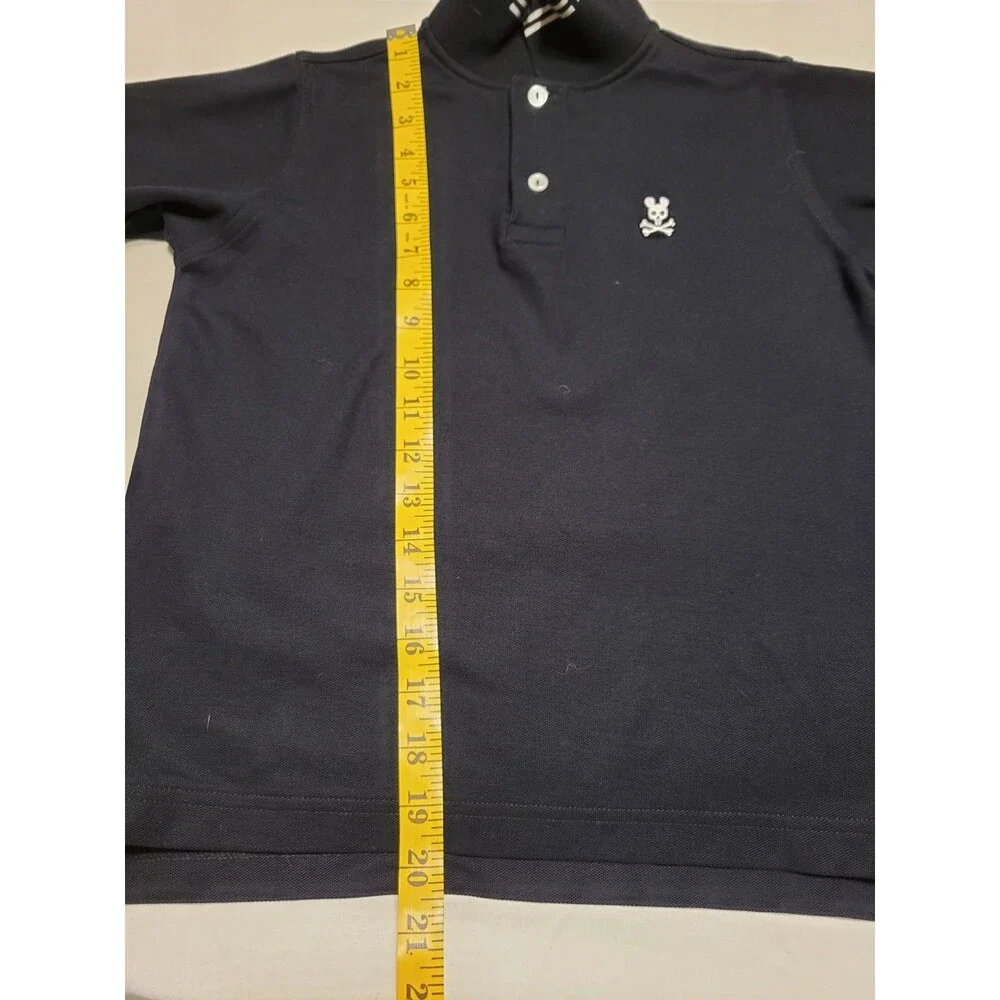 Psycho Bunny Polo Shirt Navy Blue Youth Boys Size M 10/12   Short Sleeve Cotton